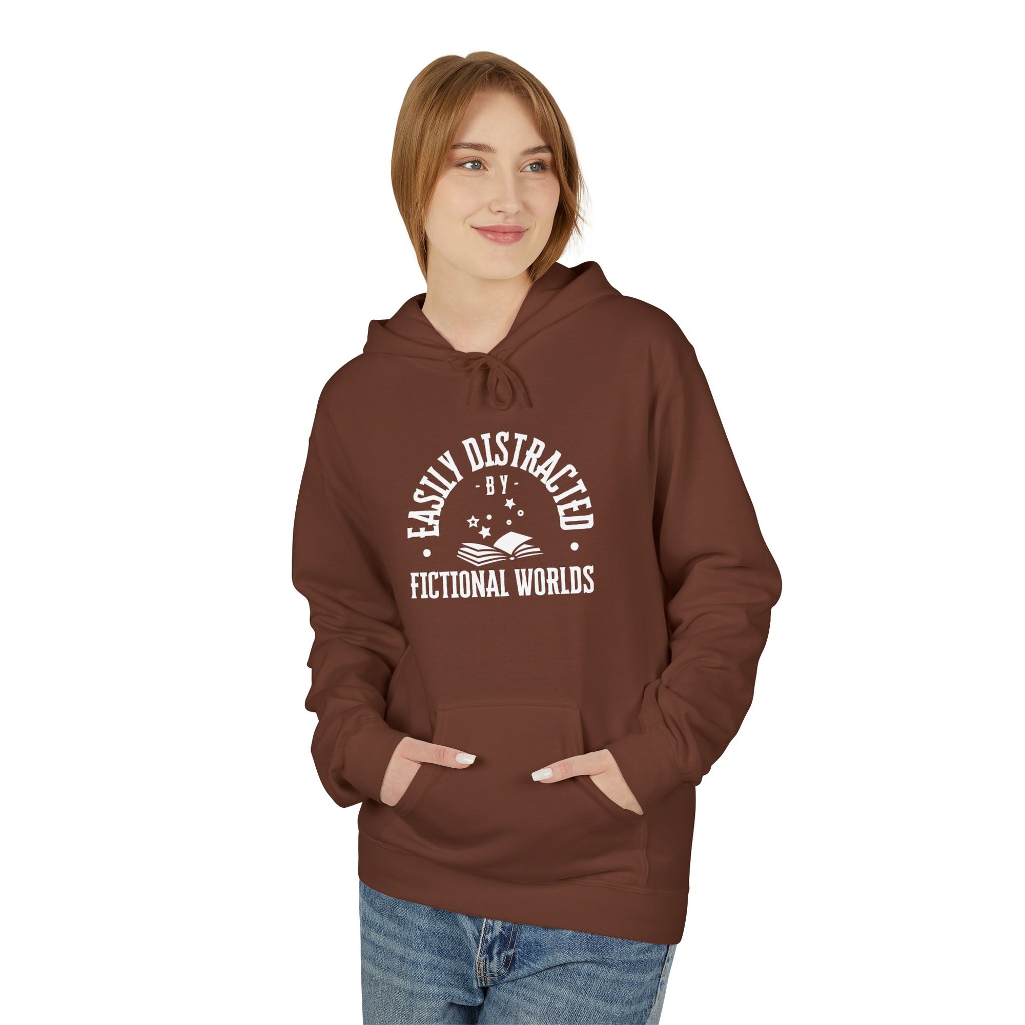 Easily Distracted by Fictional Worlds - Softstyle Fleece Hoodie