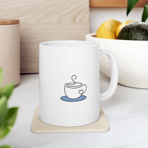 First, we drink the tea then we write the books - Mug