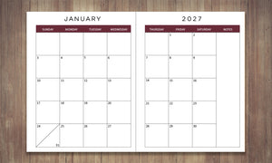 2027  MY BRILLIANT WRITING PLANNER - Pink Flowers